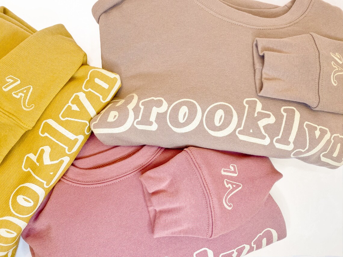 The BROOKLYN New York Sweatshirt UNISEX Crewneck Mauve Etsy