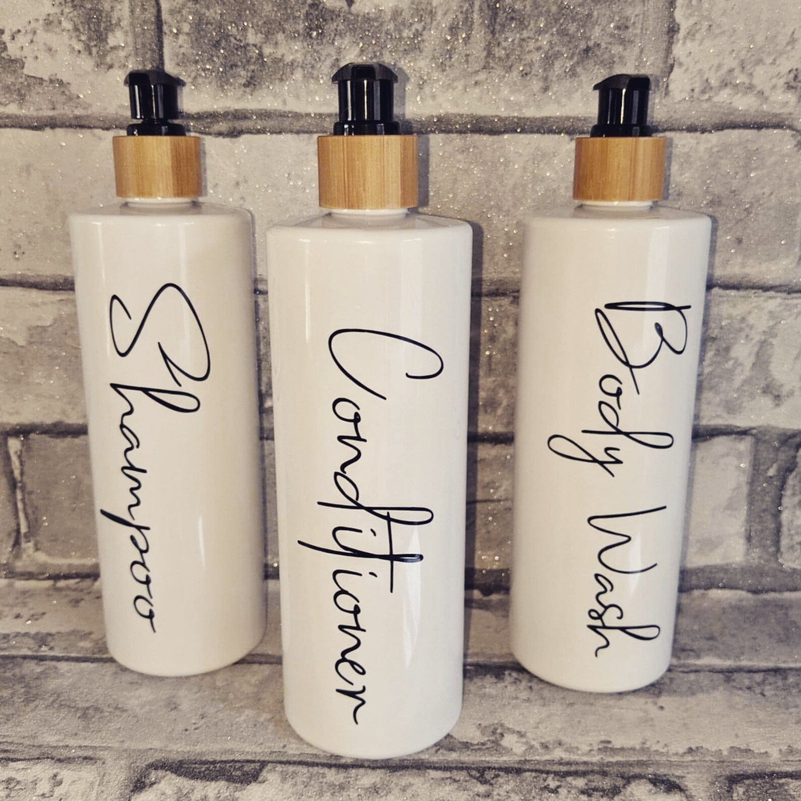 White & Black Bathroom Storage Bottles Bathroom Refillable Etsy