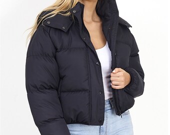 Black Puffer Coat - Etsy UK