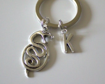 Snake Keychain for Herp Lovers-Wooden Laser Cut Animal Accessories-Snakes Wearing Hats