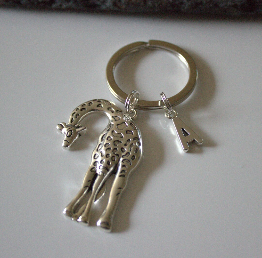 Giraffe Keyring, Personalised Giraffe Keyring, Animal Keyring, Giraffe ...