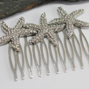 Rhinestone Starfish Hair Comb: Beach Wedding Accessory
