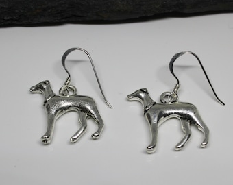 Örhängen i sterlingsilver med greyhound-motiv: Tibetanska hundsmycken i silver