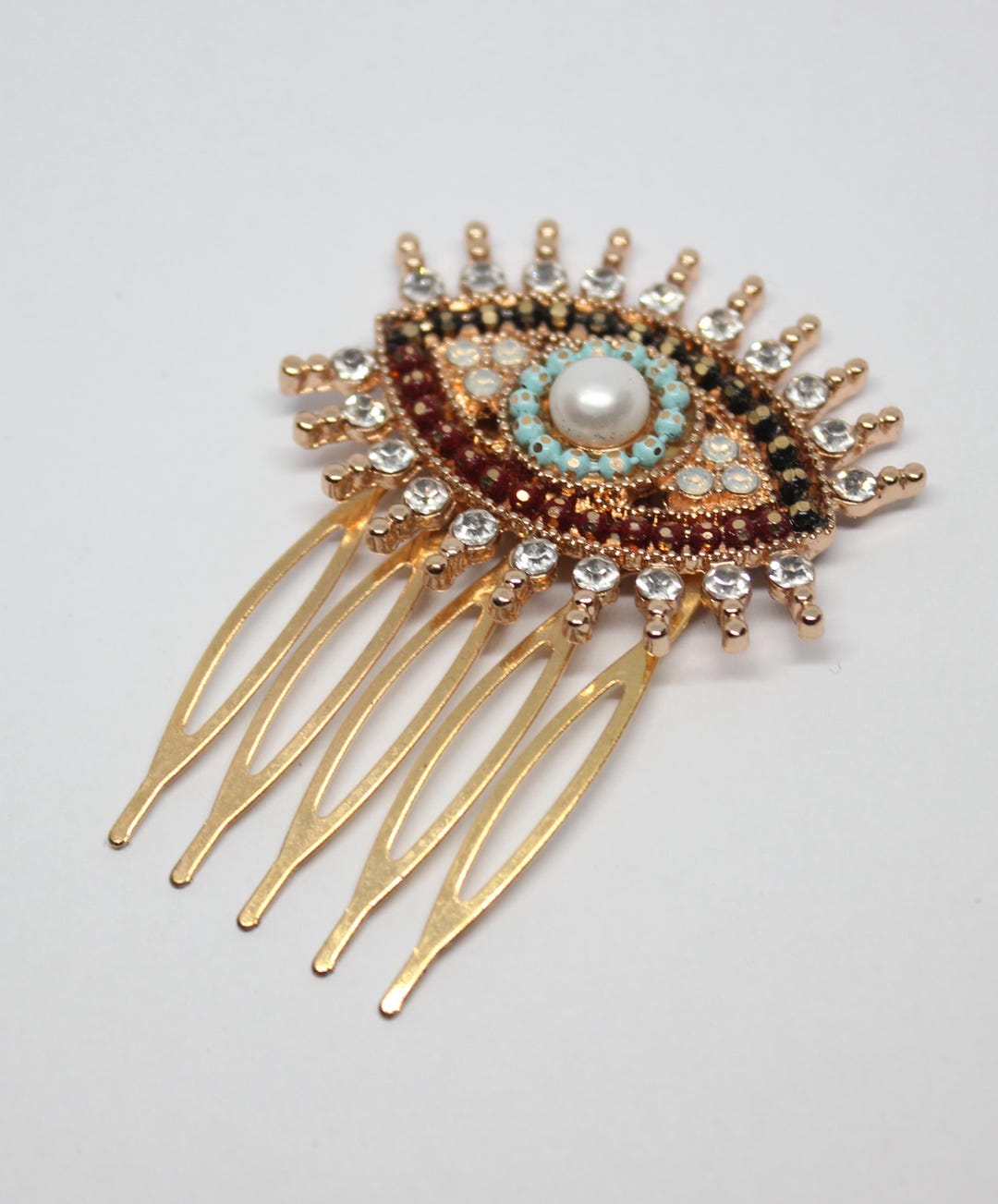 Evil Eye Decorative Hair Comb, Eye Hair Comb, Crystal Evil Eye Hair ...