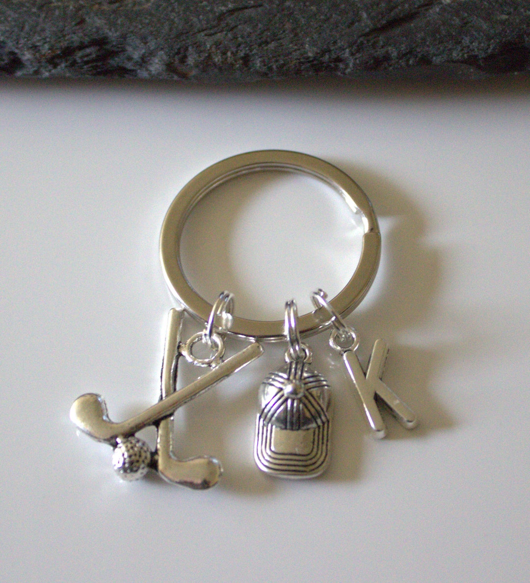 Golf Clubs Keyring, Golfer Keyring, Golf Clubs and Cap Keyring, Golf