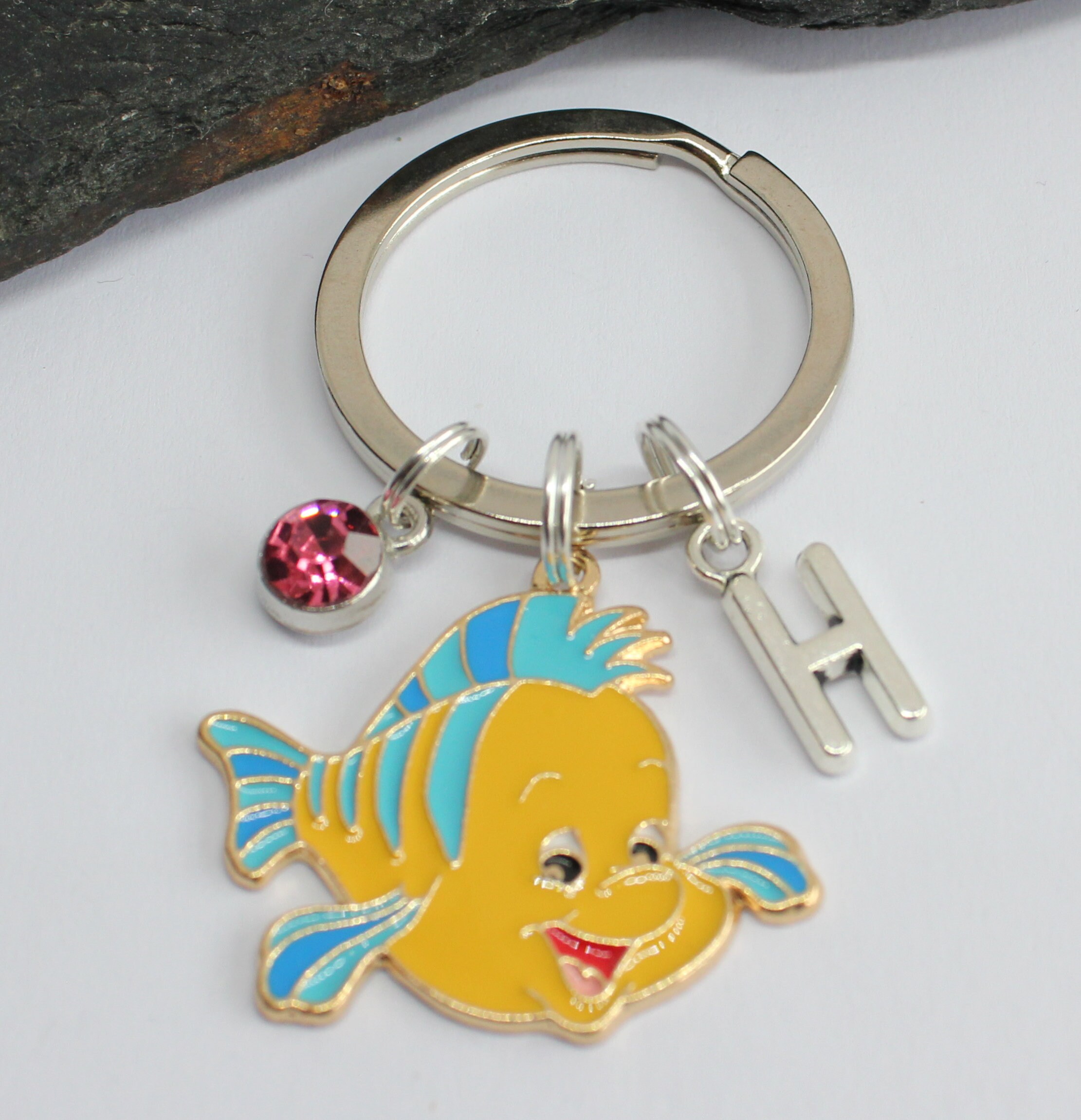 Flounder Keyring Flounder Keychain My Little Mermaid Themed Etsy
