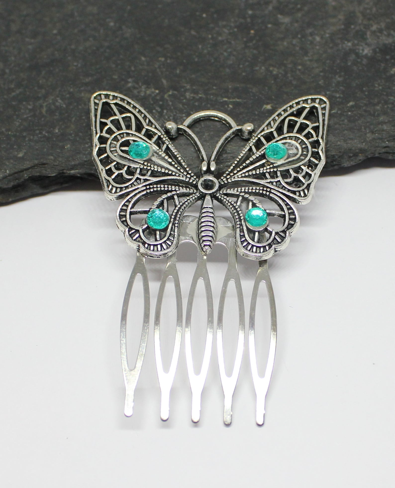 Silver Tones Butterfly Hair Comb Butterfly Hair Piece - Etsy Ireland