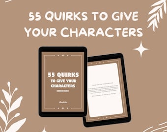 55 character quirk ideas ebook, Digital or Printable Writing Planner, Character Profile, Novel Templates, Goodnotes