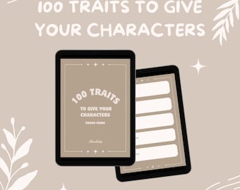 100 traits to give your characters ebook, Digital or Printable Writing Planner, Character Profile, Novel Templates, Goodnotes