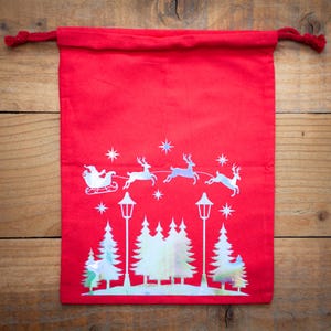 Bolsa de projeto de algodão de Natal para tricô, crochê, armazenamento de fios