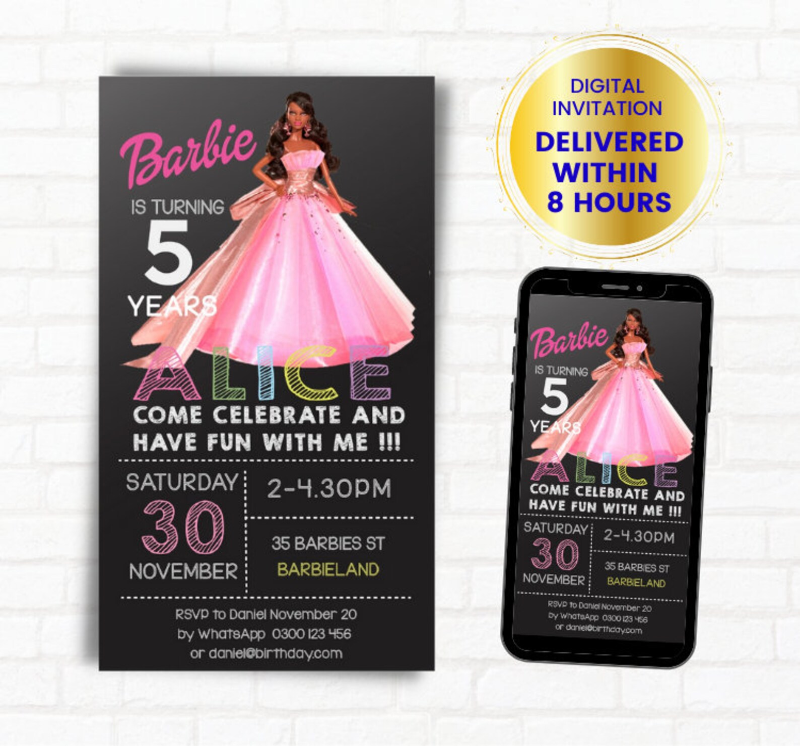 Black Barbie Invitation Template Black Barbie Invitation Template