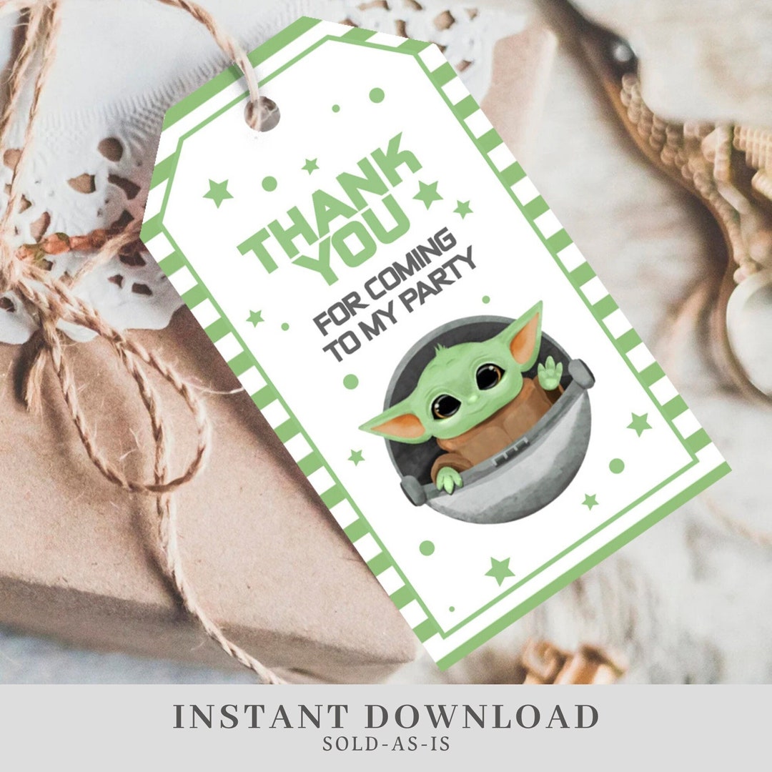 INSTANT DOWNLOAD Star Wars Birthday Thank You Tag, Cute Birthday Tags ...