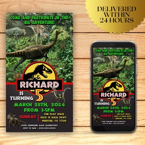 Jurassic Park Digital Invitation, Jurassic Park Birthday Invitation, Jurassic World Invitation, Jurassic World Birthday Invitations | I064
