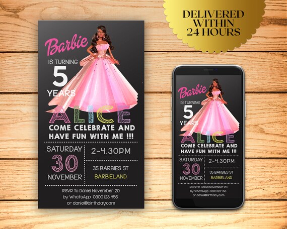 Barbie Birthday Invitation Black Barbie Invitation Afro | Etsy