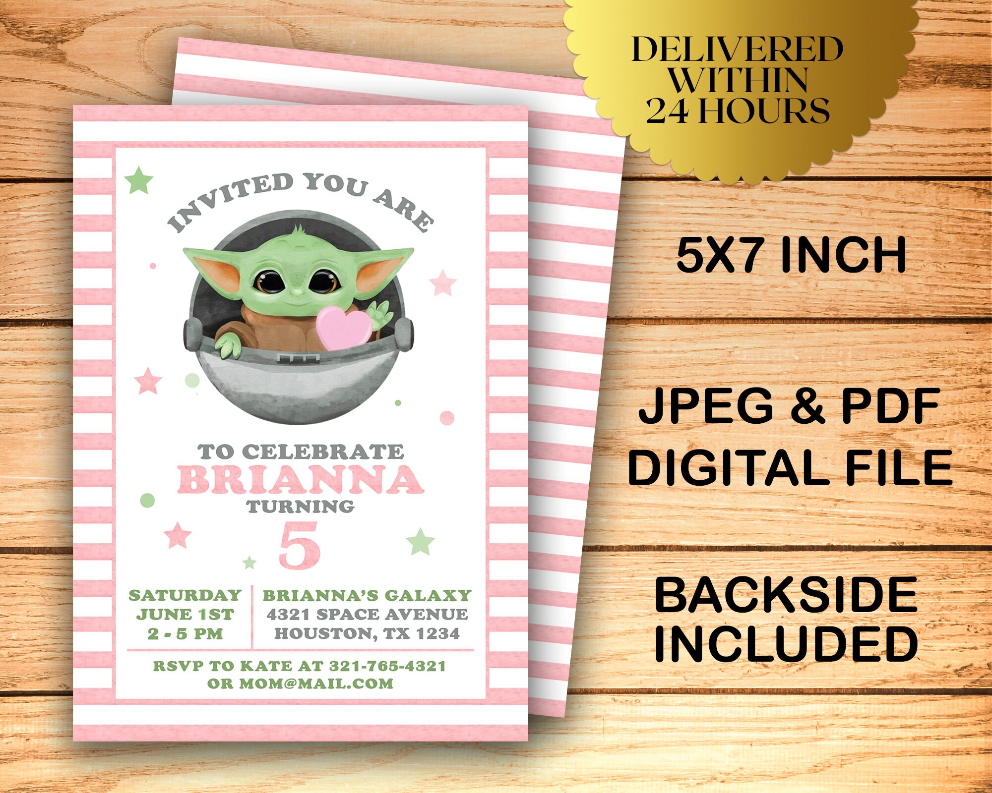 Baby Yoda Birthday Invitation Baby Alien Birthday Invitation - Etsy