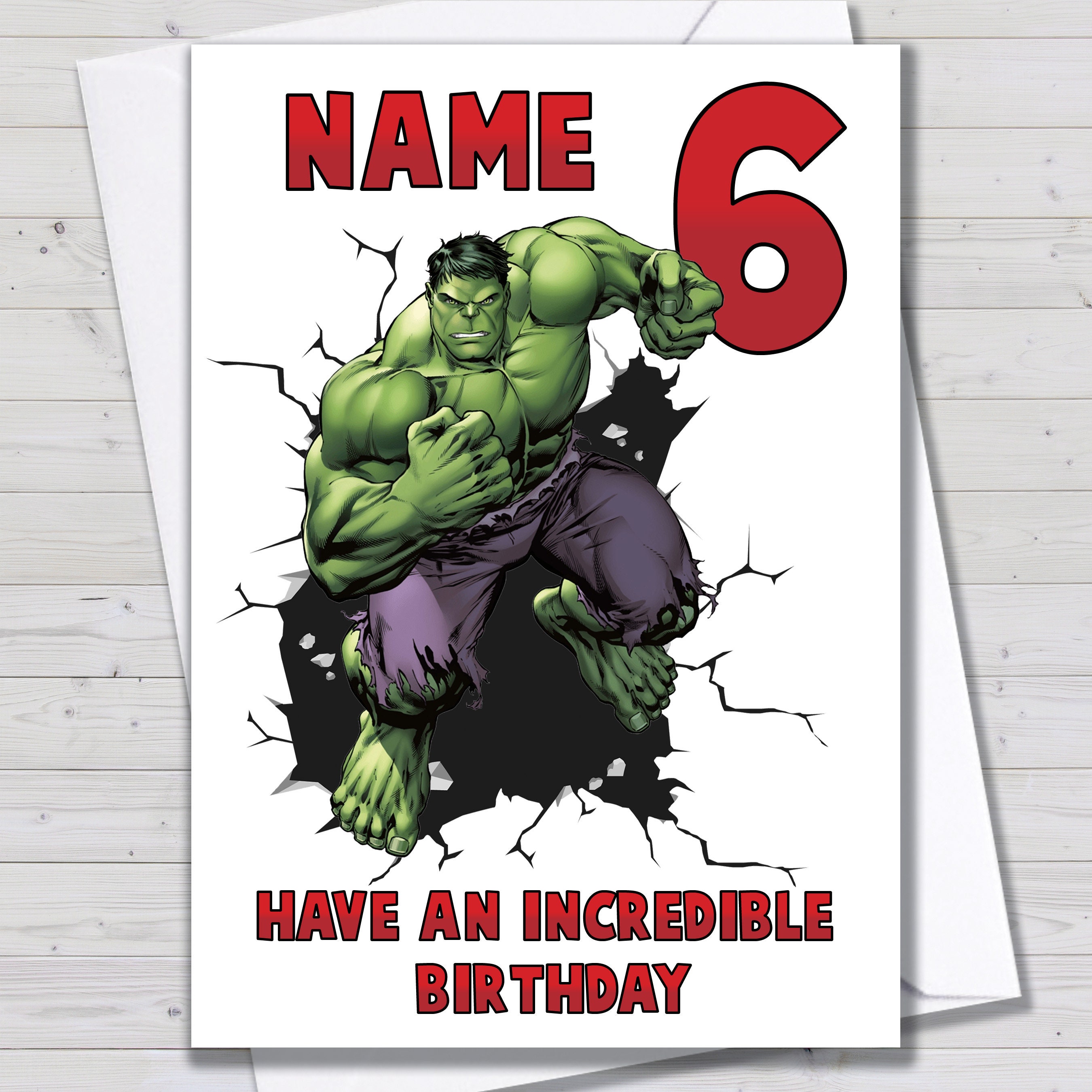 Personalised Incredible Hulk Birthday Card Marvel Greeting | Etsy
