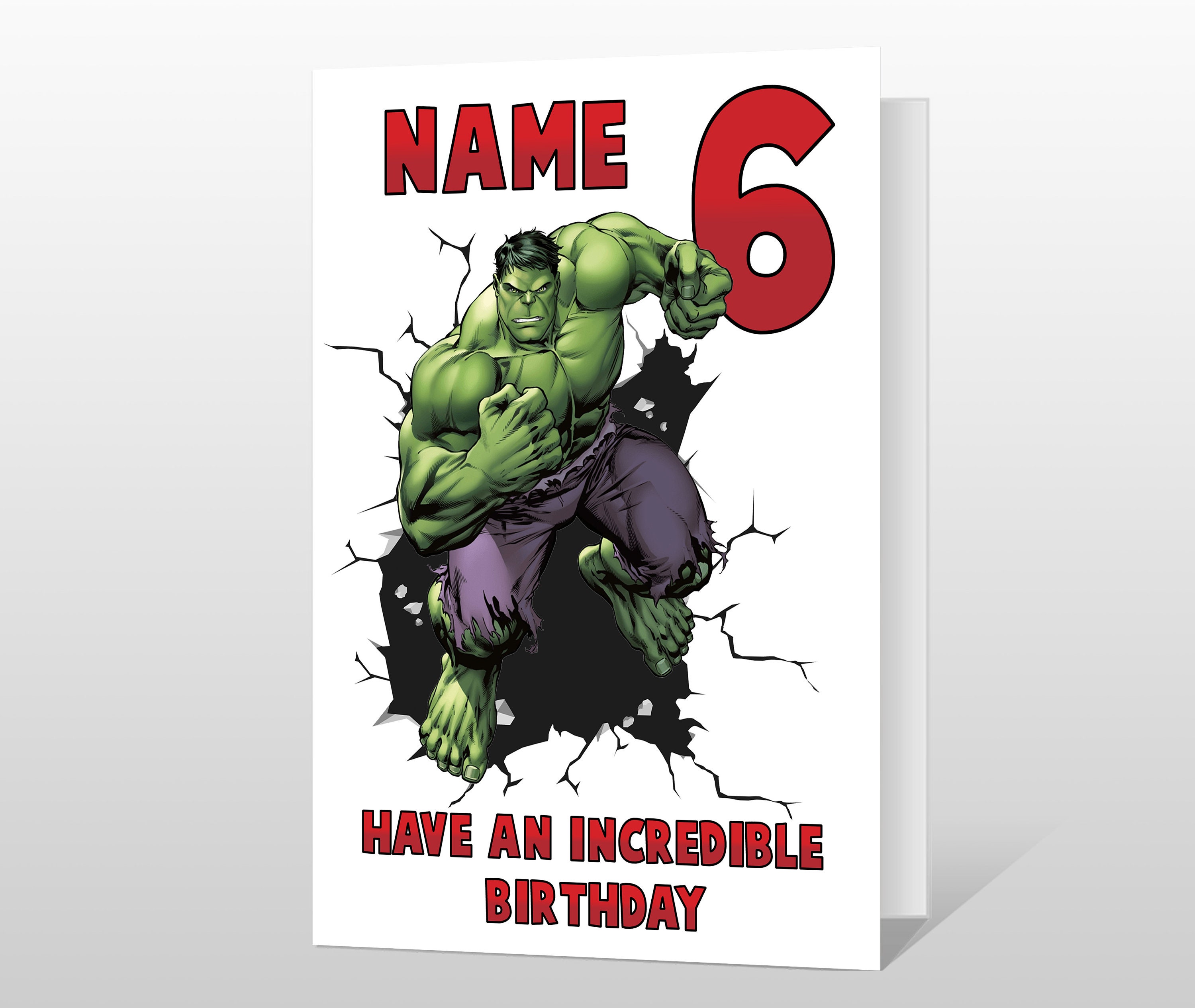 Personalised Incredible Hulk Birthday Card Marvel Greeting Etsy