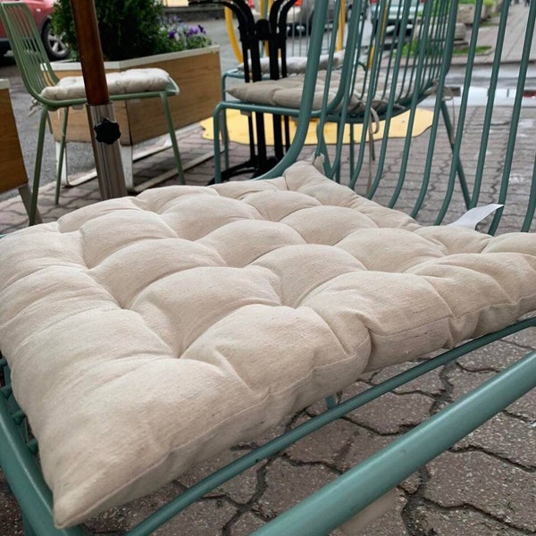 tufted Cushion for Outdoor chairs  Home Chair Seat Gabi /14  15 16 17 18 20  in / Gift Handmade Kitchen Outdoor Color / Made in Ukraine