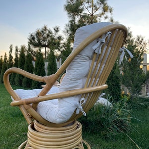 Groot kussen voor rotan stoel, dik dekbedkussen voor, Bambook stoelkussen afbeelding 5