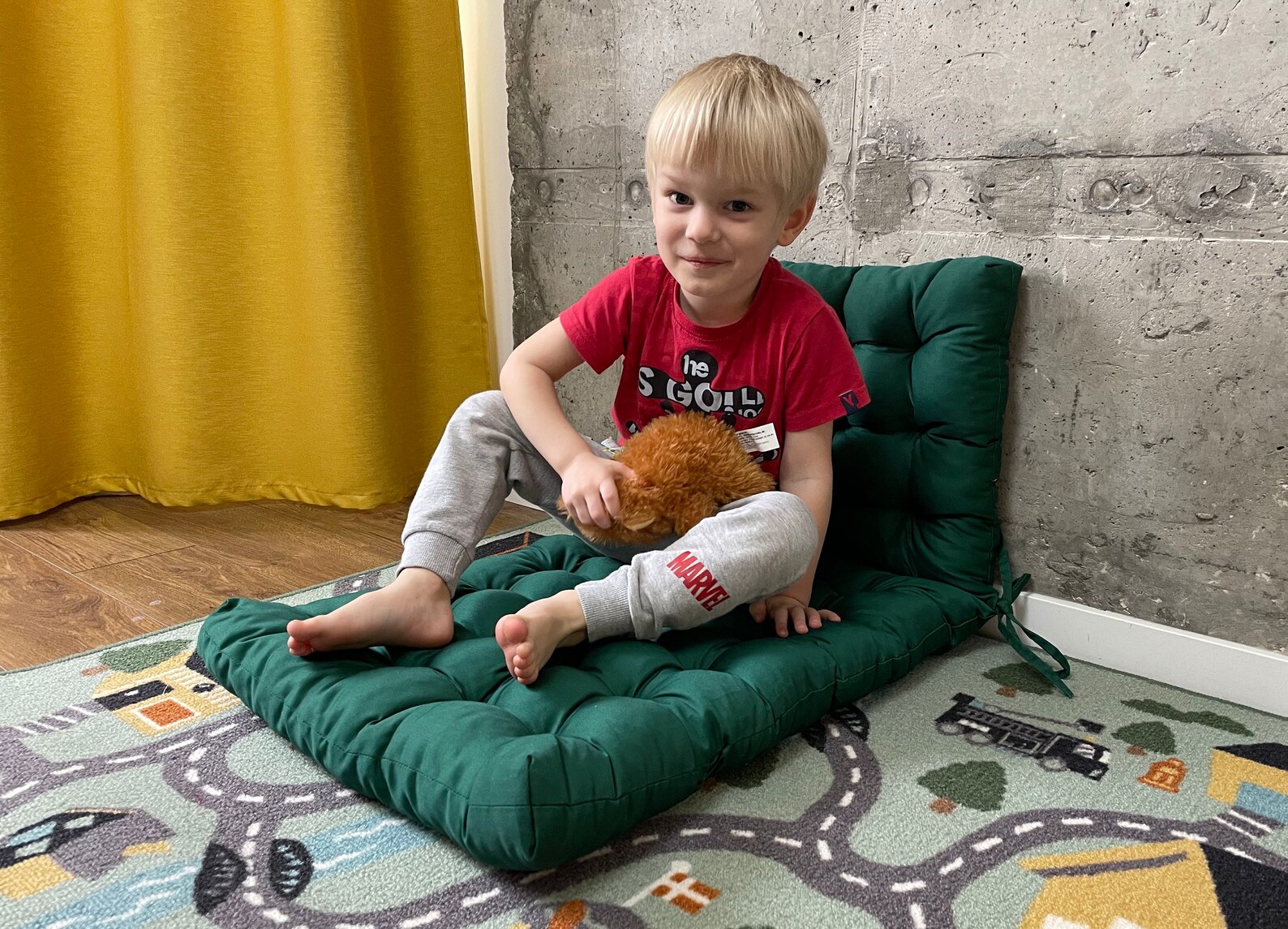 Alfombra del piso de la guardería alfombra de juego verde | Etsy