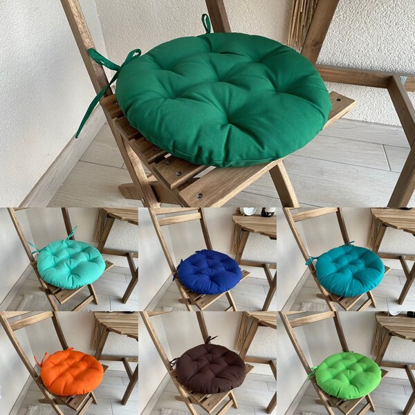 Cushion color Round Chair Pad for Seat / 14/15/16/17 in Outdoor Home Kitchen Textile More Colors tufted cushion, made in ukraine