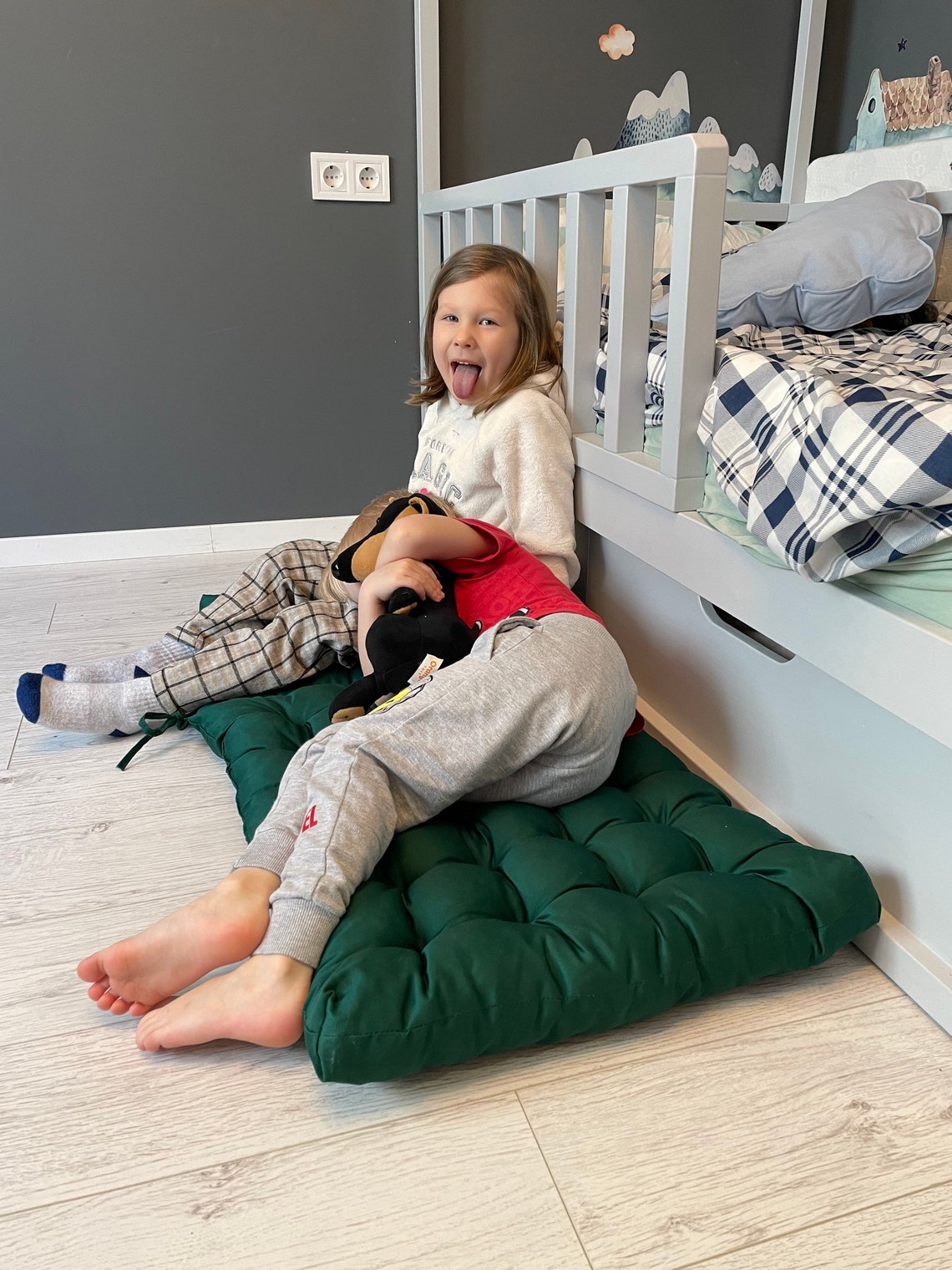 Alfombra del piso de la guardería alfombra de juego verde | Etsy