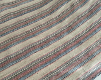 Watercolor - Multi-color stripe cotton fabric, vintage handwoven fabric, colorful vintage stripe fabric, cushion fabric, vintage wear fabric