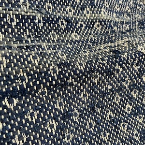 Manta de trapo índigo vintage / Alfombra de trapo índigo tejida a mano / Alfombra Sakiori vintage / Sakiori índigo vintage / Traje antiguo / Decoración de pared