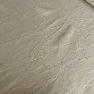 Crema Tessuto di cotone bianco beige vintage, sacco di grano, tessuto tessuto a mano, tessuto pelle di bambola, tessuto di cotone naturale, tessuto di cotone per la tintura immagine 3