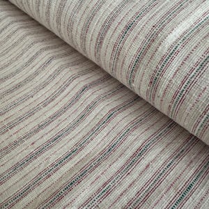 Hibiscus - Tessuto di cotone a righe rosa, tessuto vintage fatto a mano, tessuto a righe vintage, tessuto di cotone vintage, tessuto per totebag, sacco per cereali