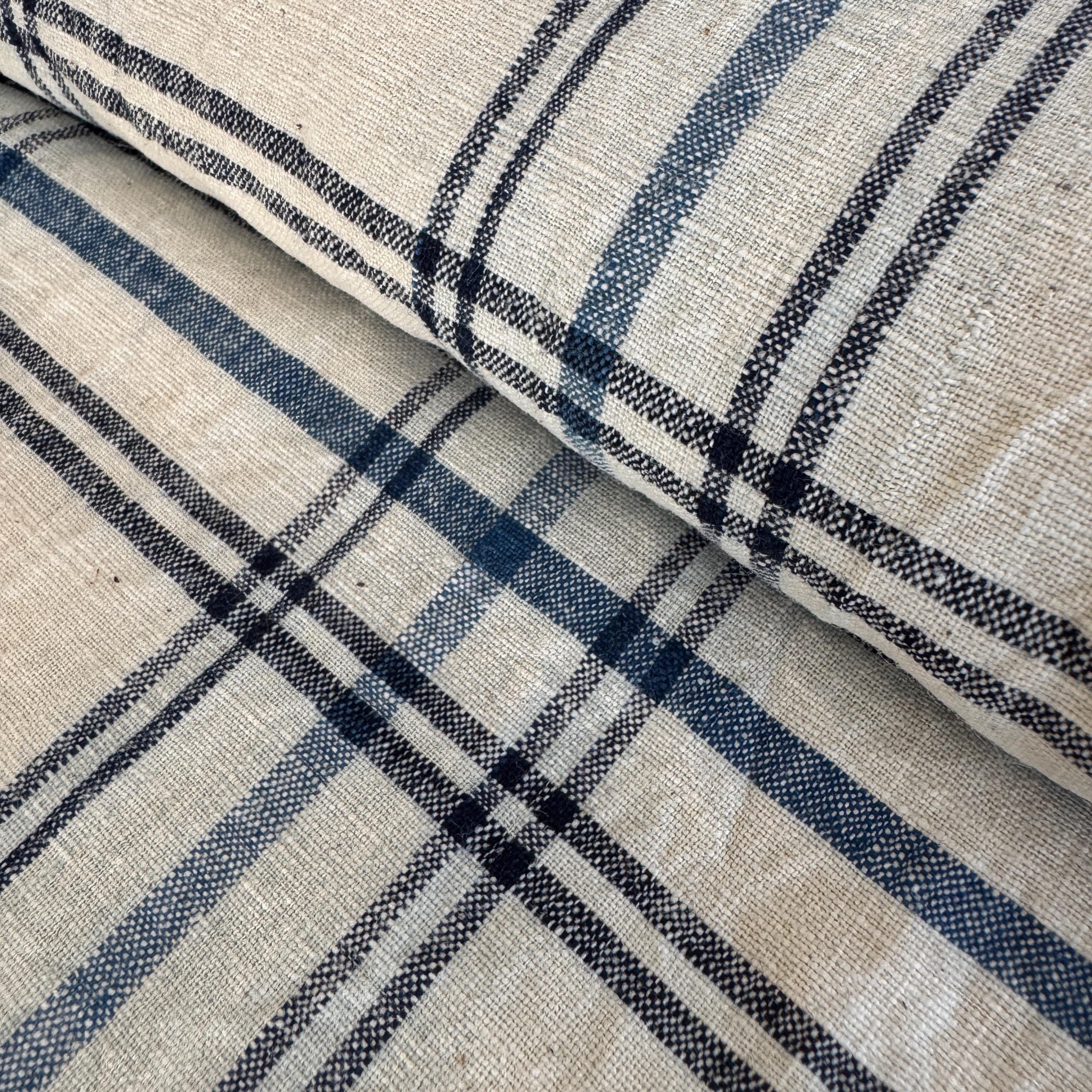 Checker Rustic Mondrian - Handwoven Check Cotton Fabric – Vintage Rustic Checker, 21.7 ...