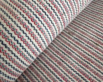 Echo - Vintage handwoven fabric, twill weave, vintage stripe fabric, costume fabric, furnishing fabric