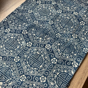 Vintage Indigo Batik /95cmx43cm, Chinese indigo denim, Vintage Indigo Resist Dyed fabric, KATAZOME, vintage wall hanging,