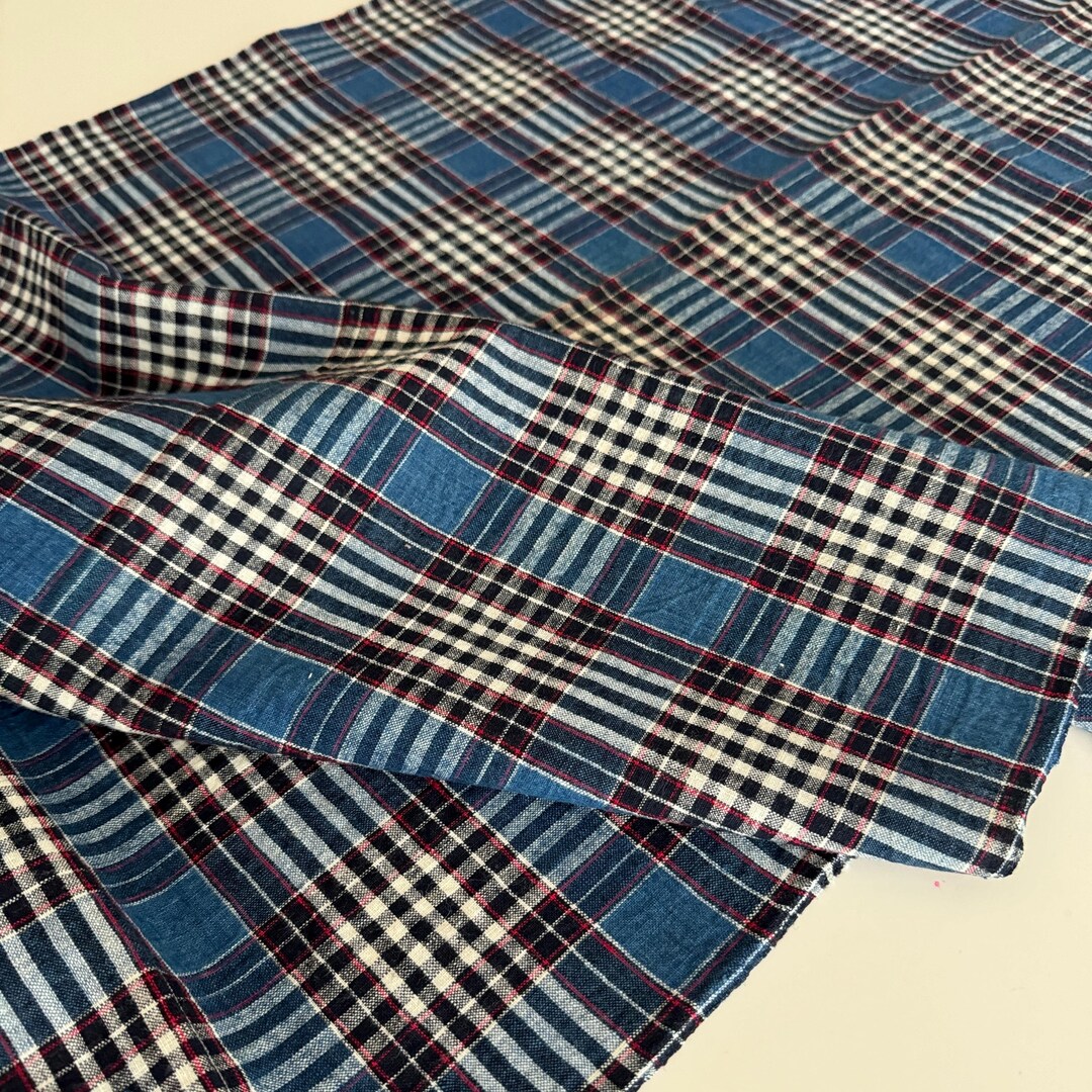 Rustic Checker Pattern 100cm X 50cm Vintage Indigo Check Fabric: Handwoven Rustic Cotton - Etsy