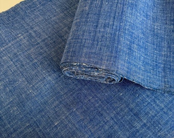 Riz - tissu bleu tissé à la main vintage, tissu sashiko, boro, tissu pour costumes, tissu denim vintage, tissu shabby chic, vêtements de travail vintage
