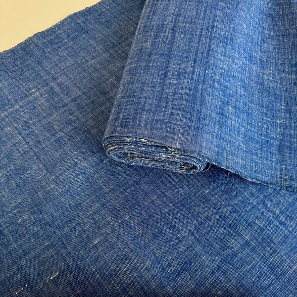 Rice- Vintage handwoven blue fabric,  sashiko fabric, boro, costume fabric, vintage denim fabric, shabby chic fabric, vintage workwear