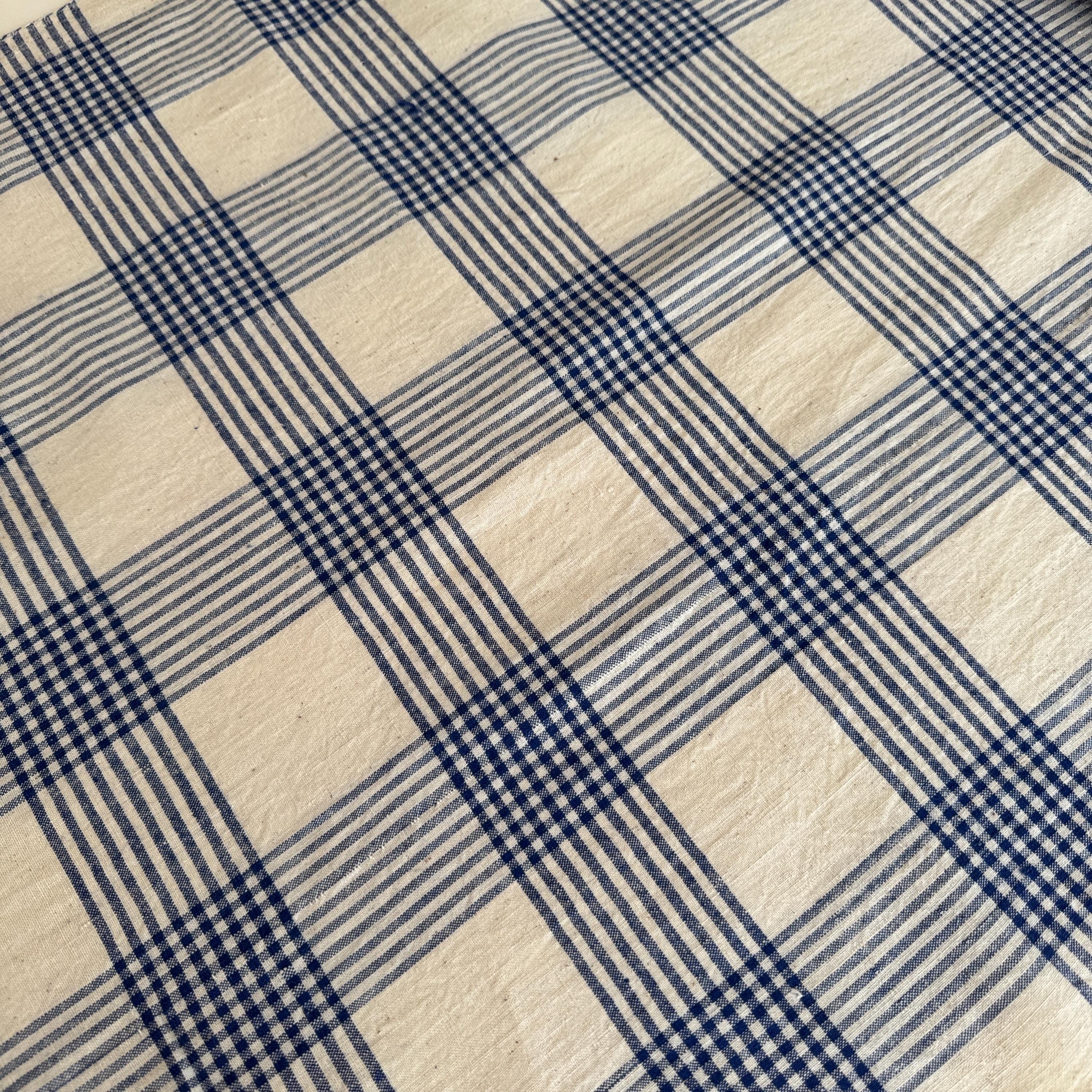 Rubic Blue Pattern Rubik's Cube - Vintage Handwoven Blue Plaid Cotton Fabric - Etsy