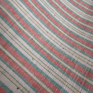 Tessuto di cotone a righe arancioni Marigold, tessuto vintage fatto a mano, tessuto a righe vintage, tessuto di cotone vintage, tessuto per tote bag, sacco per cereali