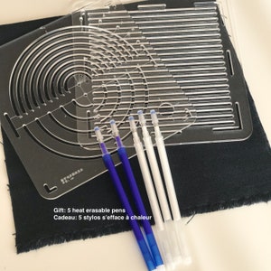 Sashiko tool kit,Sashiko Starter Set with needles,Daruma sashiko thread, Sashiko stencil,Olympus leather thimble, visible mending tool image 5