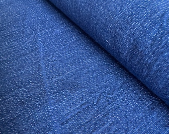 Drizzle - Vintage Indigo Cotton Fabric: Handwoven Sashiko Boro