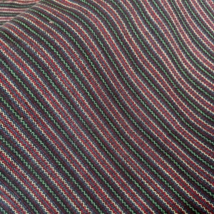 Zigzag - Vintage blue stripe fabric, Vintage handwoven fabric, primitive homespun, twill fabric, vintage indigo workwear fabric
