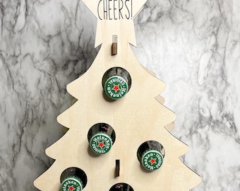 Adult BEER Advent Calendar ~ 12 Days Of Beer ~ Cheers Alcohol ~ Christmas Tree Holiday Personalized Advent Calendar HIGH Quality Wood