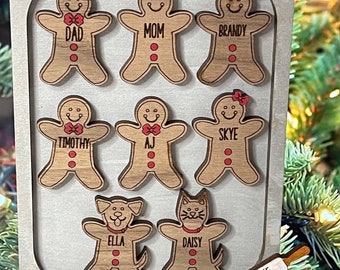 Christmas Gingerbread Cookie Ornament Personalized Inc Cat Dog Cookie Sheet Kitchen Bake Herber Studios Personalized Christmas Gifts Gift