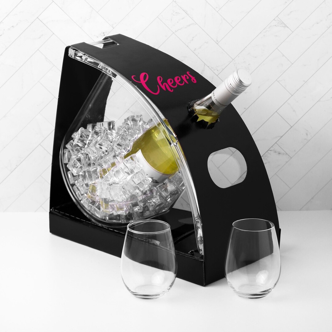 Personalized Wine Chiller Celebration Gift Set for Wedding, Anniversary ...