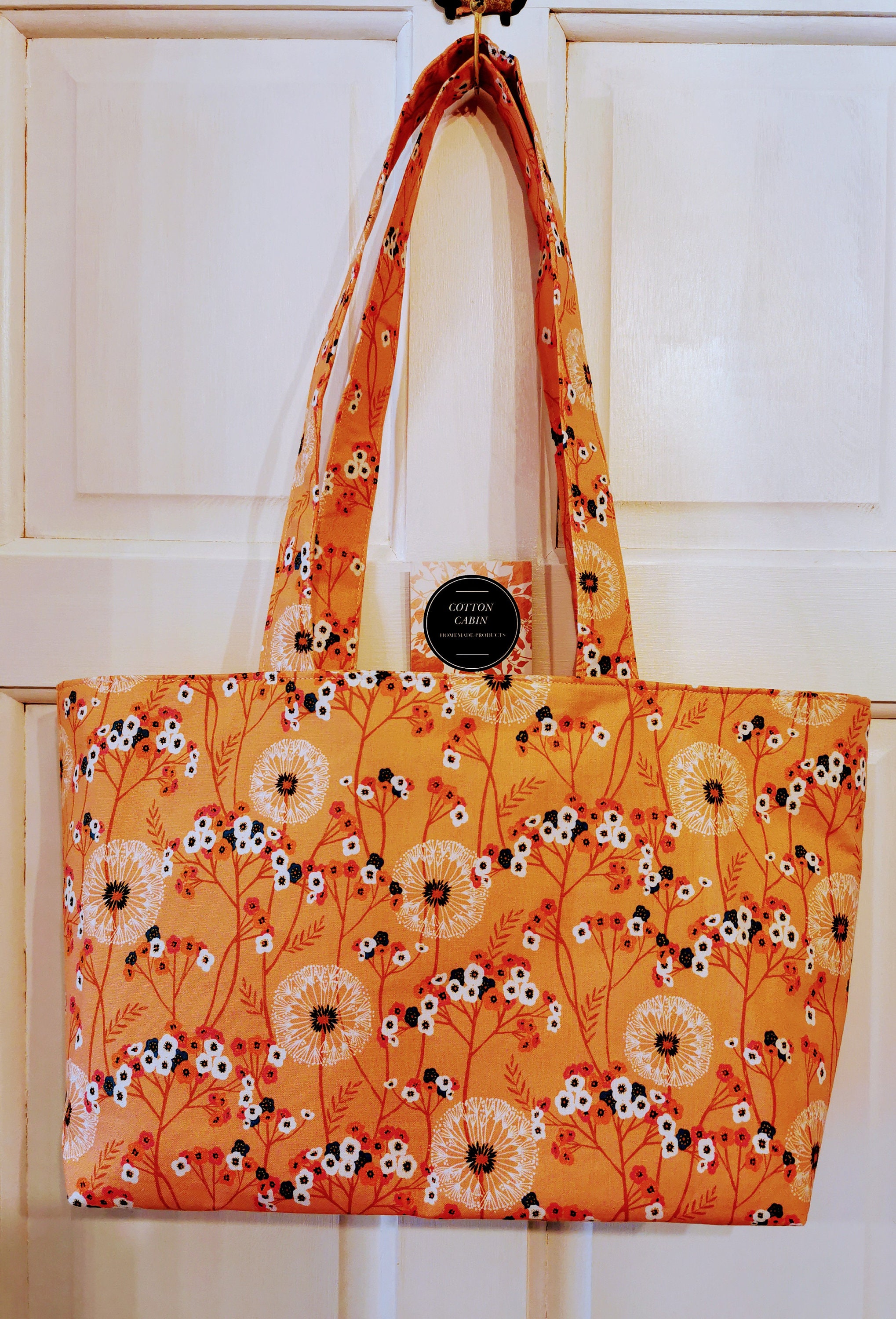 Dashwood Meadow Peach Flower Tote Bag Etsy UK