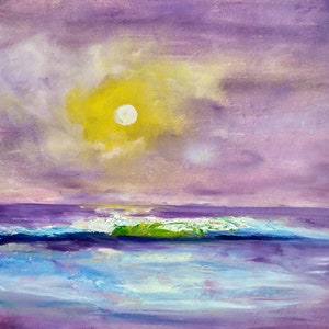 Bunte Sonnenuntergang Original Gouache Malerei Etsy