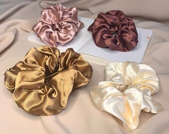 Scrunchies satin, Chouchou satiné, élastiques, accessoires cheveux, satin hair tie