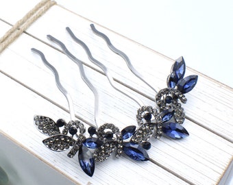 Metal Hair Comb, Crystal Hairpin, Metal Hair Pin, Bun Holder, 4 Prong Hair Fork, Rhinestone Hairpin, Flower Hair Stick, Hair Bun Pick