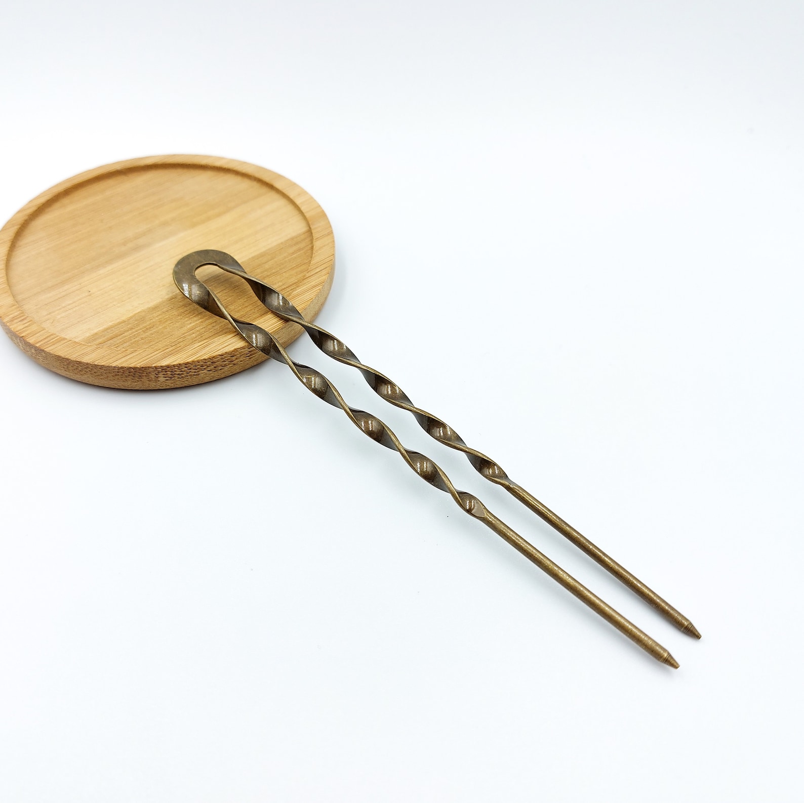 Bun Holder French Hair Pin Brass Hair Pin 2 Prong Hair Etsy