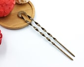 Bun Holder, French Hair Pin, Brass Hairpin, 2 Prong Hair Fork, U Shape Hair Stick, Vintage Hair Fork, Hair Bun Pick, Perfect Gift for Her